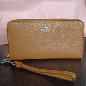 Coach Caramel Leather Wristlet